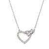 Shi Family Heart-to-Heart Crystal Pendant Necklace for Women - Versatile Love Heart Clavicle Design