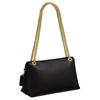 Coach Black Smooth Leather Flap Shoulder Bag with Gold Chain & Hardware for Daily Use