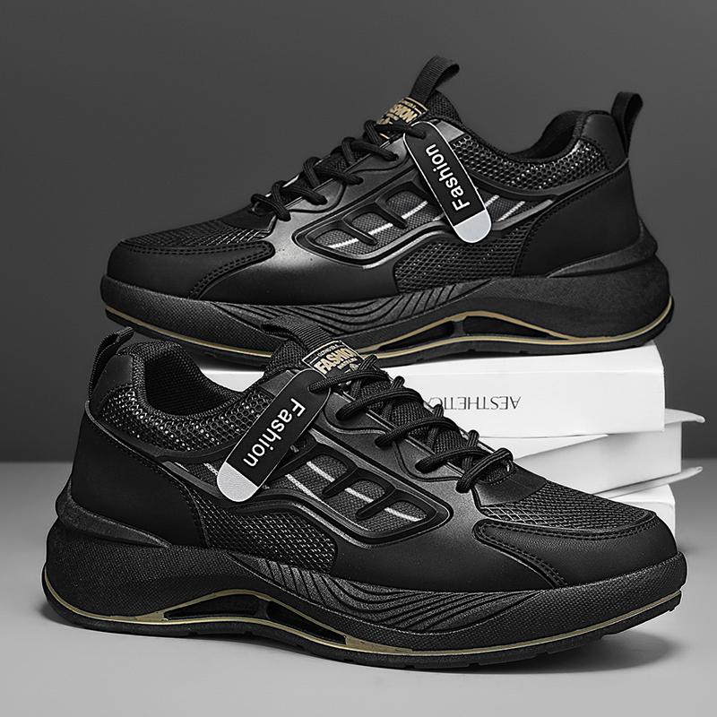 

Мужские весенне-осенние новые дышащие сетчатые белые кроссовки, мужская трендовая универсальная спортивная обувь, мужские универсальные кампусные кроссовки для бега 44 чёрный