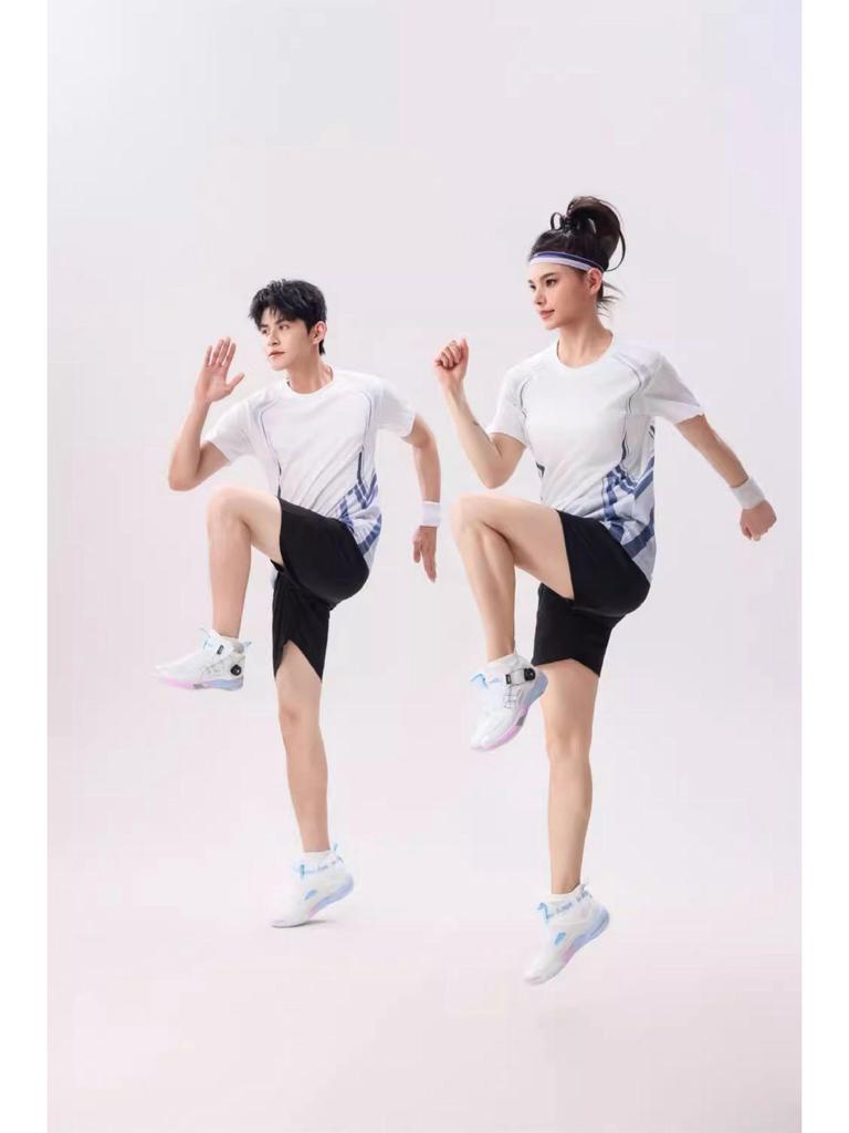 Unisex Quick-Dry Sports Suit: Breathable Short-Sleeve Set for Runners with Customizable Team Numbers