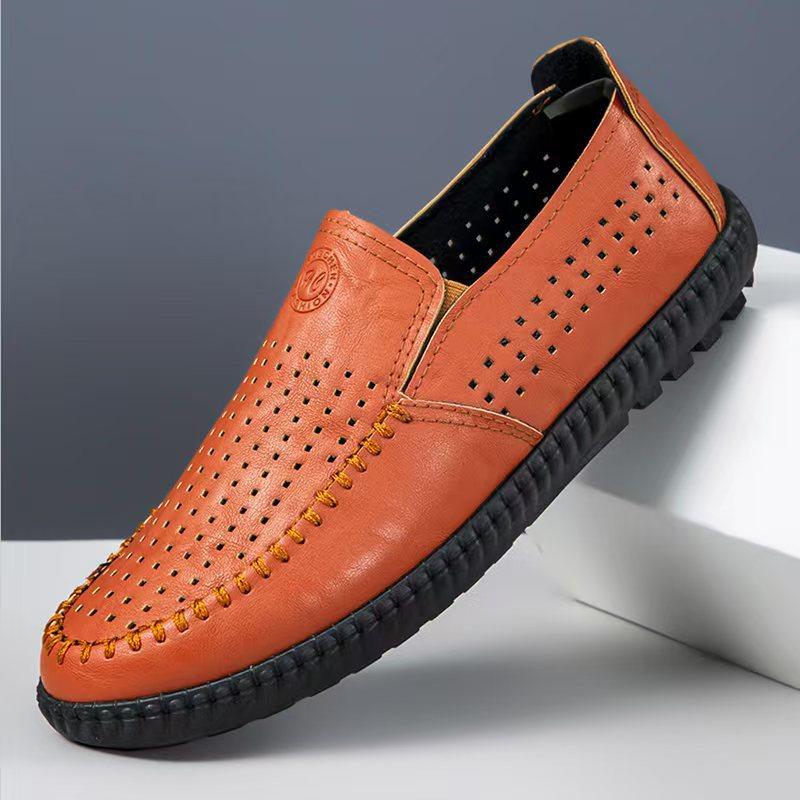 

Летние полые дышащие туфли-доуду с низким верхом для вождения, повседневные дышащие ежедневные накладки на ноги, мягкая поверхность, мягкая подошва, мужская обувь на одной педали 44