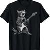 Katze spielt Gitarre Rockstar Rock and Roll Für Männer Frauen Kind T-Shirt