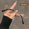 Damen Ultra-Leichte Brille mit Silberrahmen für Kurzsichtigkeit - Reines Titan, Blaulichtfilter, Rundes Gesicht Design