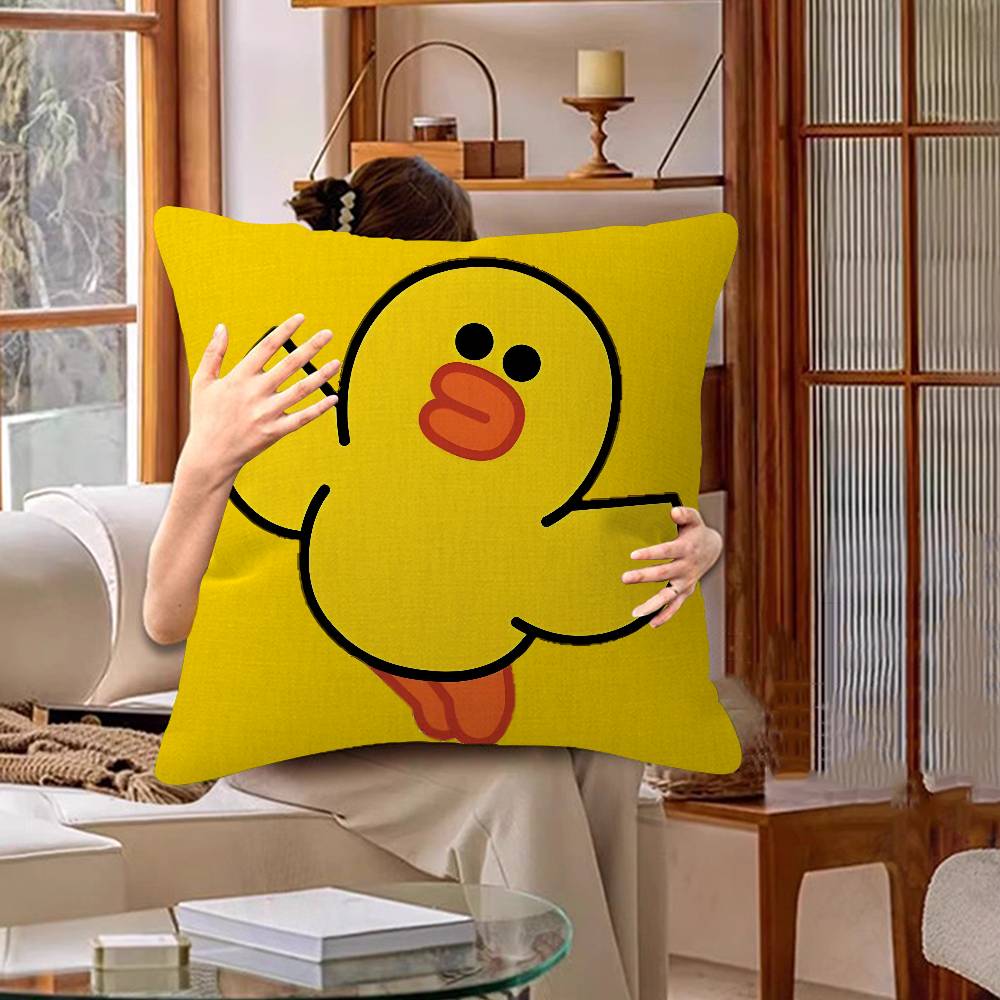 Cute Cartoon Art Duck Pillow Gift Home Office Decoration Bedroom Sofa Car Cushion Cover case 45x45