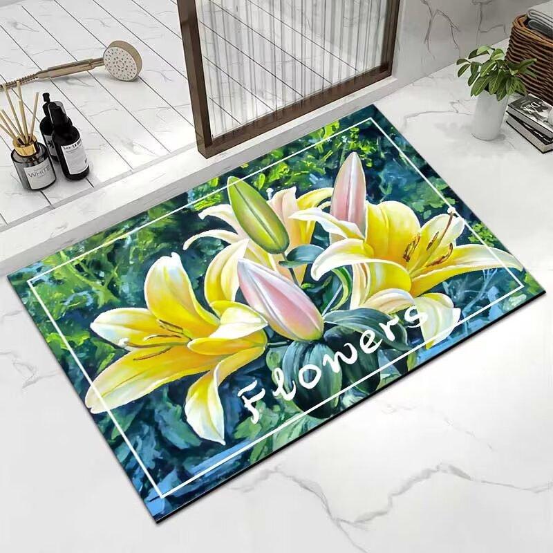 

Toilet Floor Mat, Bathroom Diatom Mud Quick-Drying Anti-Drop Floor Mat, Toilet Door Non-Slip Carpet, Small Fresh Foot Mat 40x60cm15.7x23.6in