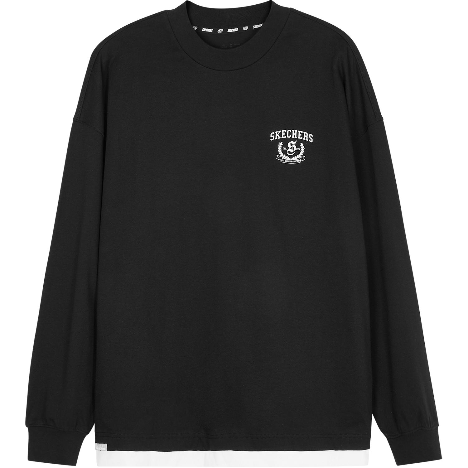 Skechers Soft And Comfortable Casual Long Sleeve Sweatshirt Unisex sweatshirt Black L324U111-0018 XL