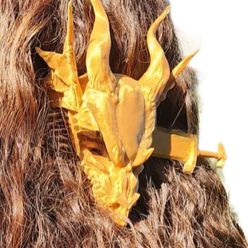 

Elegant 3D Dragon Head Hairpin Secure Grip Hair Clip Comfortable Wear Plastic Hairpin For Halloween Event Dressingup золотой