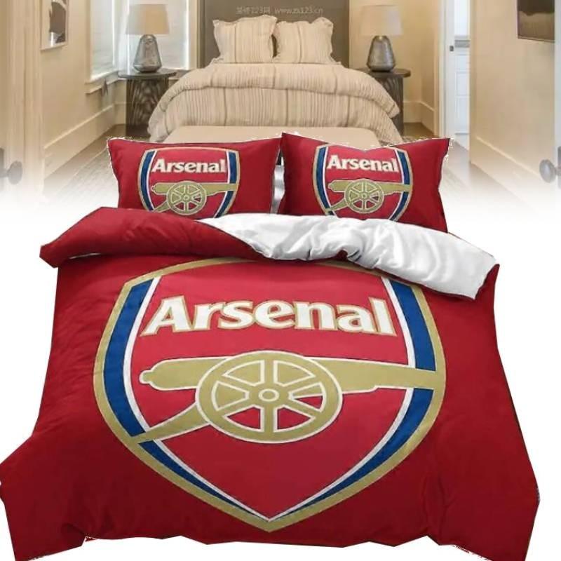 Arsenal Druck Fußball Bettbezug Kissenbezug Weihnachten Bettwäsche Dreiteiliges Set