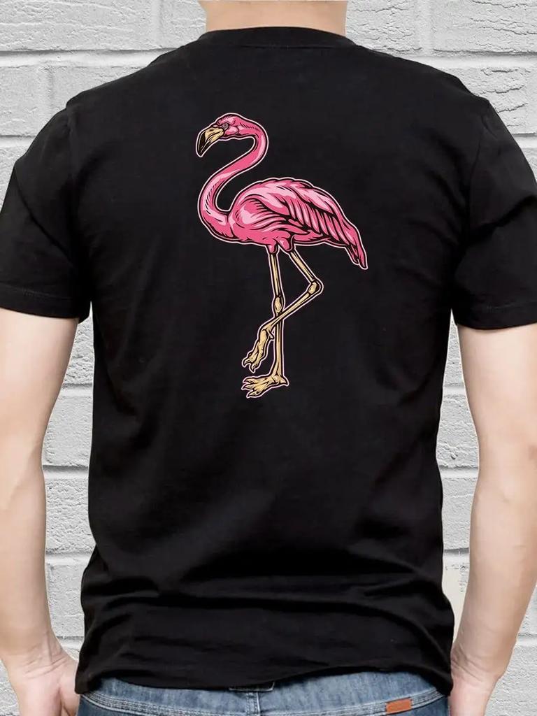 T-shirt with flamingo print on back
