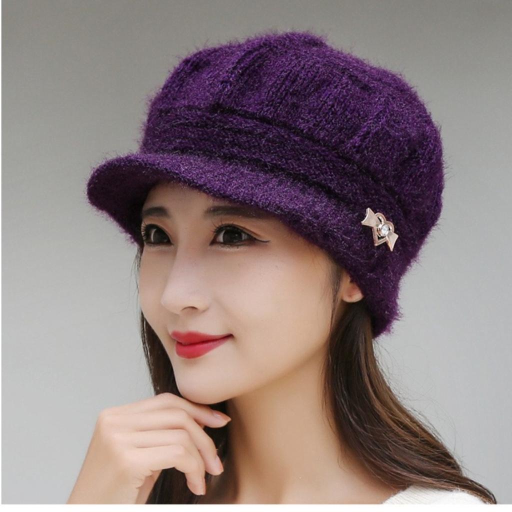Velvet Hat, Thickened Hat, Knitted Hat, Knitted Hat, Warm Hat, Ladies' Hat, Beret