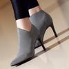 Boots Women's New Women's Boots European and American Style Pointed Toe Pullover Martin Boots Women's Thin Heel High Heel Short Boots Women