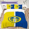 Leeds United Vzorované povlečení Sada přikrývky Potah na přikrývku Povlak na polštář Domácí dekorace Dárek k narozeninám (1 * povlak na peřinu + 2 * povlak na polštář bez jádra)66