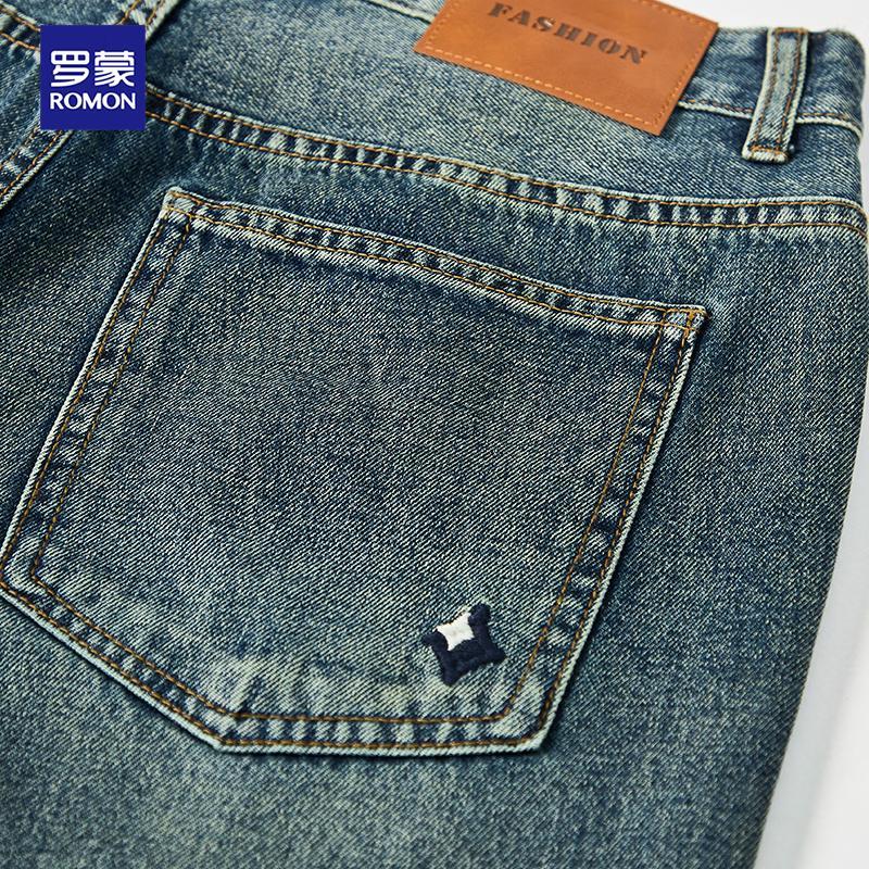 Luomeng Men's Retro Loose Straight Leg Jeans
