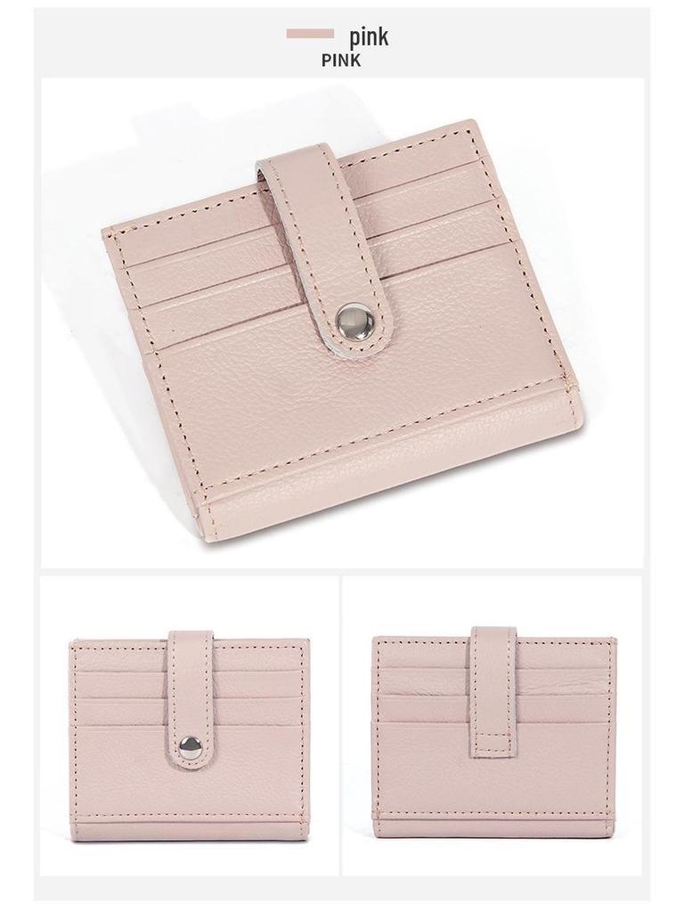 Damen Geldbörse aus echtem Leder, Bifold - Koreanischer Stil, Weiches Rindsleder, Mehrere Kartenfächer