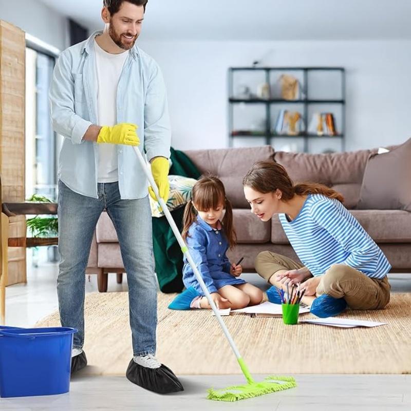 100Count Disposable Boot Shoe Covers Foot Booties Shoe Coverings Non Slip Shoe & Boot Covers for Indoor Outdoor Home Workplace