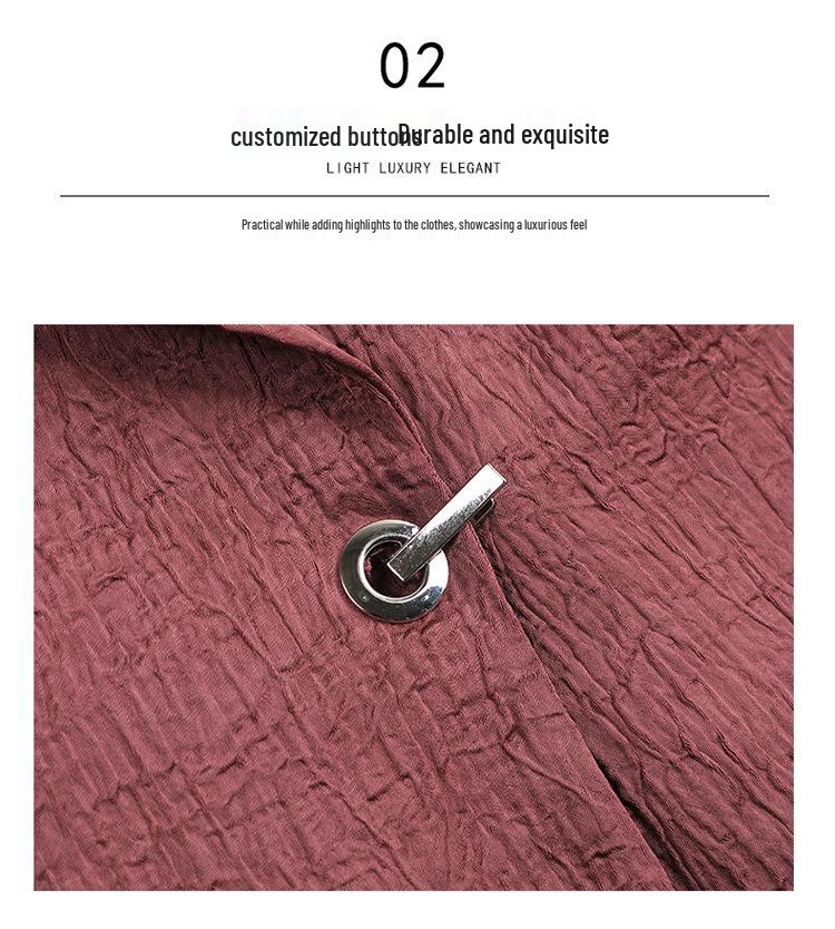 Zihong Women's Angola Red Seven-Sleeve Spring Blazer - High-End, Waist-Hugging Design