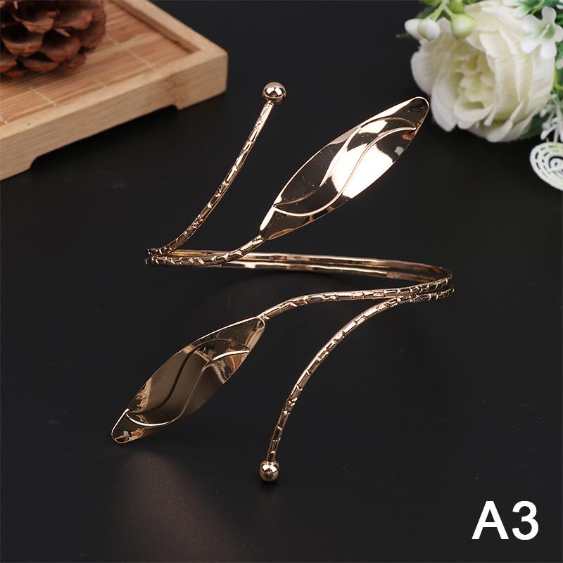 Upper Arm Bracelet Metal Coil Swirl Spiral Shape Armband Cuff Gold Silver Color Arm Bangle Armlet Adjustable For Women Girl