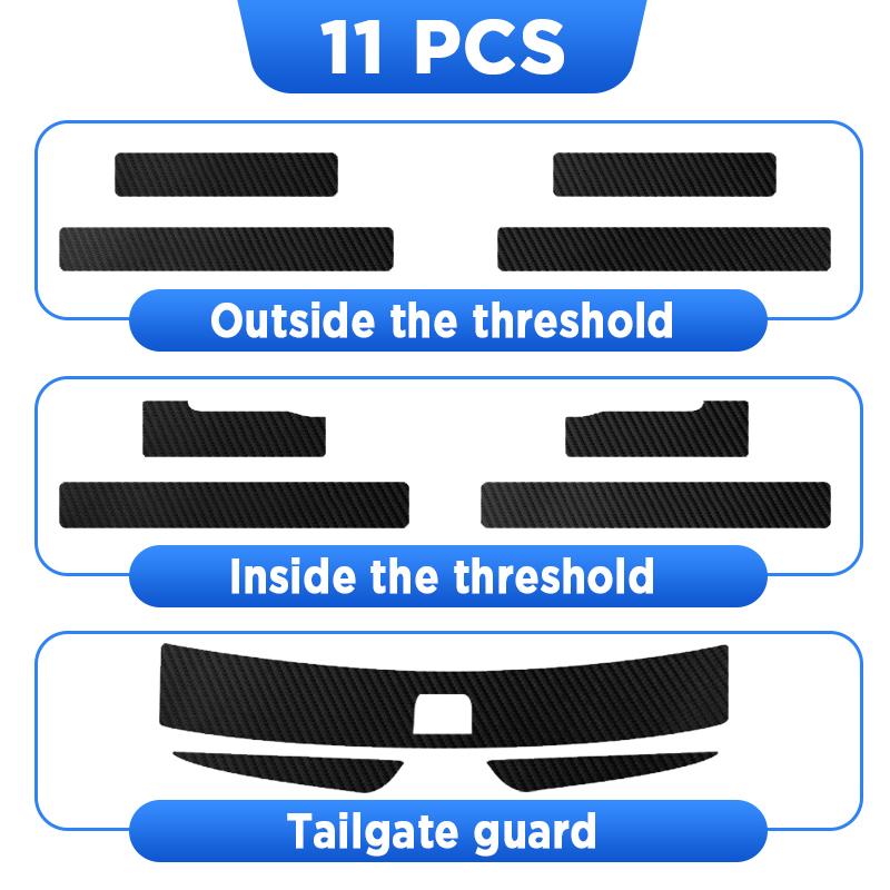 For BYD Atto 3 YUAN PLUS EV -2025 Car Door Sill Leather Stickers Protection Plate Carbon Fiber Threshold Strip Taildoor