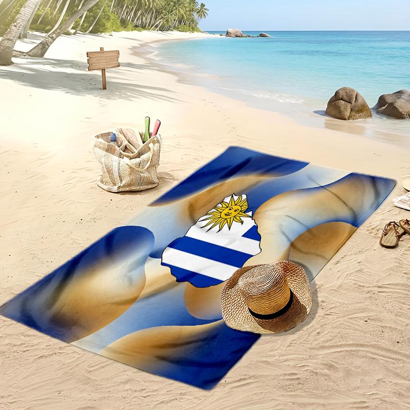 Uruguay Football Print Beach Towel Quick Dry Super Absorbent Soft Bath Towel for Swimming Beach Travel Fan Souvenir Gift