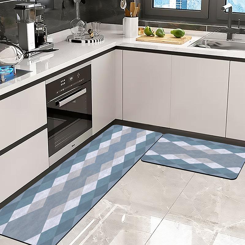 Kitchen Floor Mat Absorbent Long Carpet Quick-drying Diatom Mud Oil-absorbing Non-slip Foot Mats Gray Rug Home Decoration Rugs