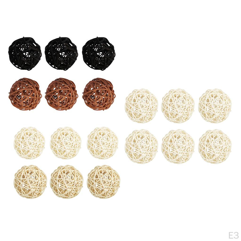 6 Pcs Rattan Cane Wicker Balls Nursery Ornaments