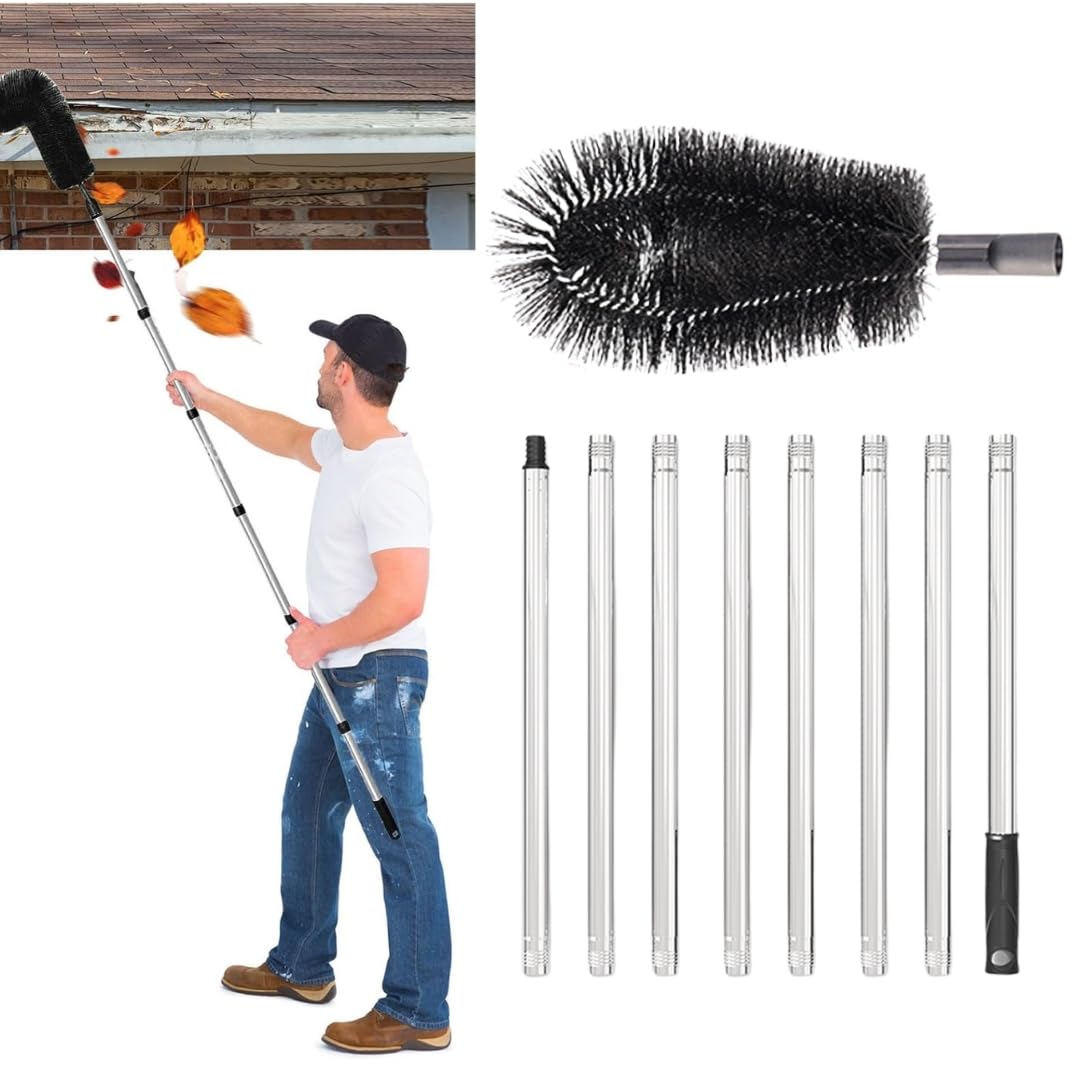 

ateena Gutter Cleaning Gutter Cleaning Gutter High Place Gutter A Tool, Brush, 3.2m Pole, Cleaning, Cleaning, Roof, Cleaning, (Black) чёрный