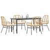 VidaXL Garden Dining Set Cushions 5pcs Brown Poly Rattan Glass, Outdoor Dining Set, Dining Furniture of 3334558