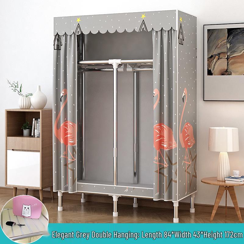 Compact All-Steel Frame Cloth Wardrobe: Durable Storage Solution for Bedrooms and Apartments