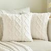 1/2pcs Faux Wool Plush Throw Pillow Covers Christmas Soft Fuzzy Short Fleece Square Patterned Cushion Cases White Pillowcase