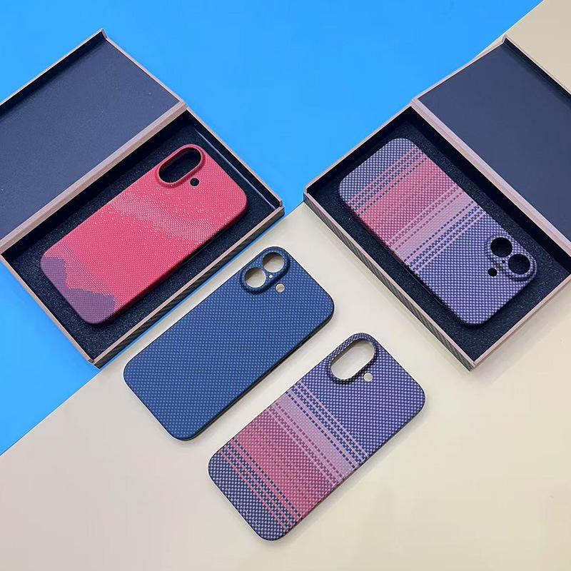 Apple iPhone 17 Ultra-thin Kevlar Case with Magnetic Suction, Alloy Frame, Aramid Fiber, and Half-wrapped Design