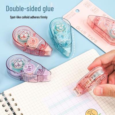 Transparent Erasable Dot Glue Tape - Cute, Double-Sided for Student DIY Journals