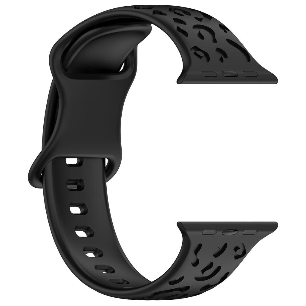 Engraved Strap For Apple Watch Band 44mm 40mm 45mm 49mm 41mm 42mm Leopard Silicone Bracelet Iwatch Series 9 7 6 5 4 Se 8 Ultra 2