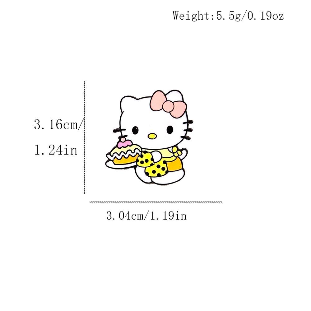 Cute KT Cat Brooch: Cartoon Metal Badge & Alloy Pin with Drip Glaze