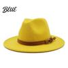 Chapeau Décontracté pour un Usage Quotidien Chapeau Fedora en Feutre de Laine Panama Unisexe avec Bande en Simili Cuir Headgear Laineux Durable Trilby à Large Bord Vintage pour Femmes