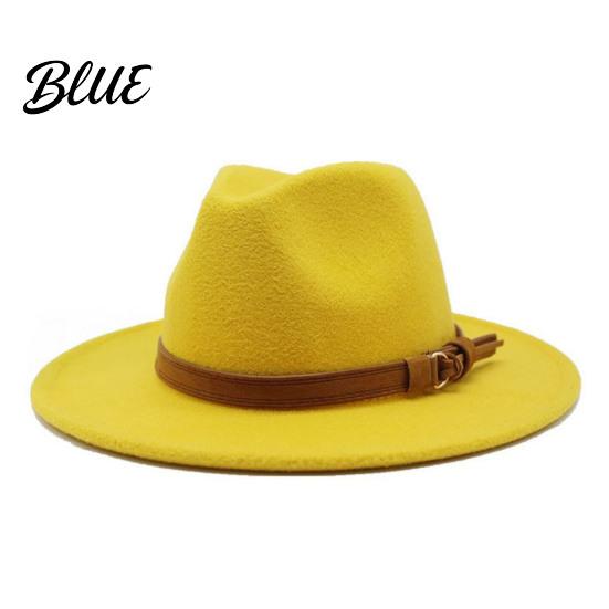 Chapeau Décontracté pour un Usage Quotidien Chapeau Fedora en Feutre de Laine Panama Unisexe avec Bande en Simili Cuir Headgear Laineux Durable Trilby à Large Bord Vintage pour Femmes