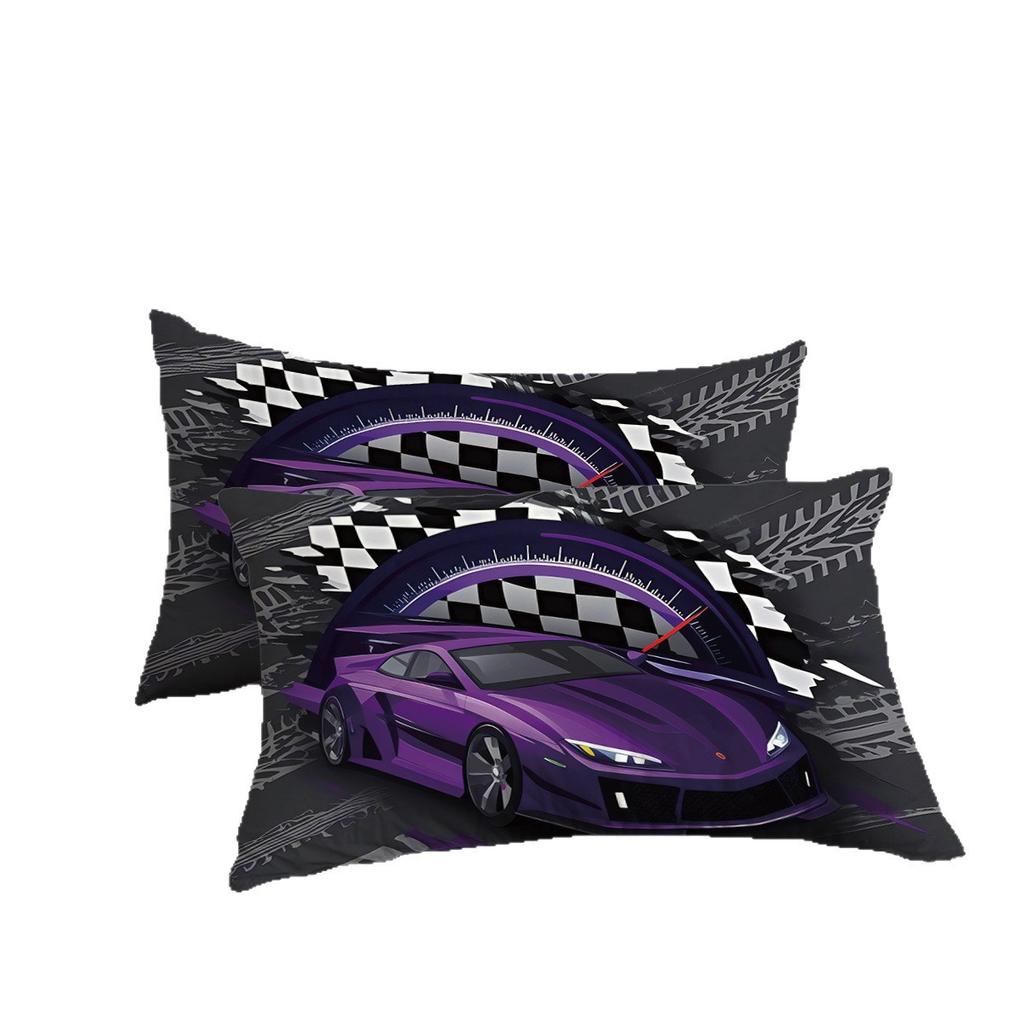 3D HD Racing Car Bedding Set Luxury Sports Car Pattern Duvet Cover Room Decorations for Young Children and Adults Single Double