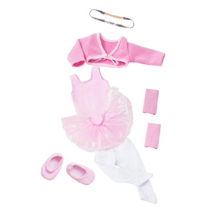 Atmungsaktives Ballett-Trainingsoutfit für 18-Zoll-Mädchenpuppen Elastisches Tutu-Kleid Einfach anzuziehen Kinder Rollenspiel-Spielzeugzubehör