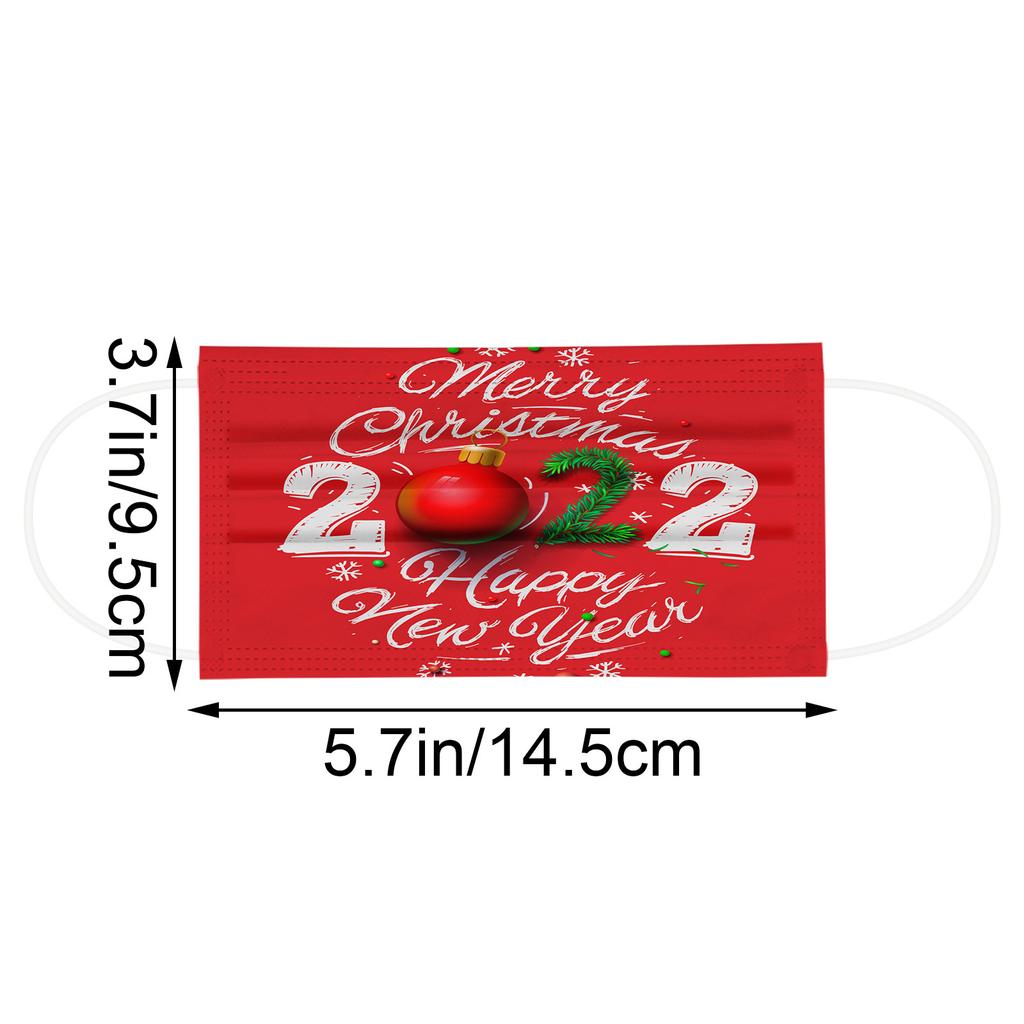2022 Children Christmas Disposable Three-layer Protective Mask 10pc