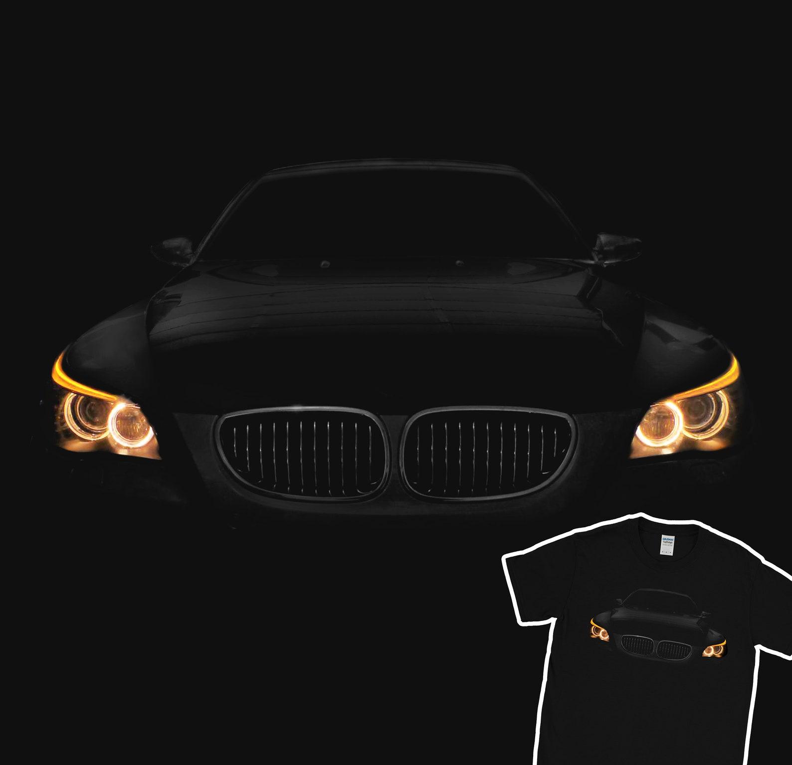 Bimmer E60 530 Headlights Glow T-Shirt: Ringspun Cotton 4XL