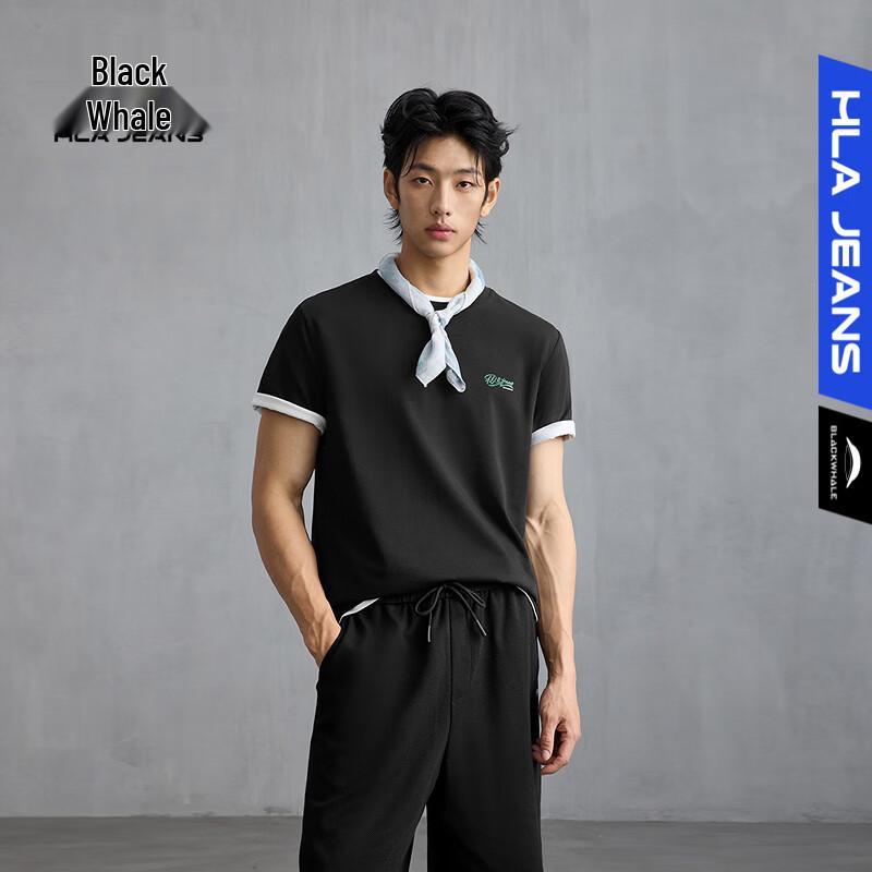 Black Whale Men s Letter Print Short Sleeve T-Shirt XL