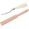 Bent Latch Hook Tool DIY Hand Made Carpet Crochet Needle Wooden Thread Cutter Set