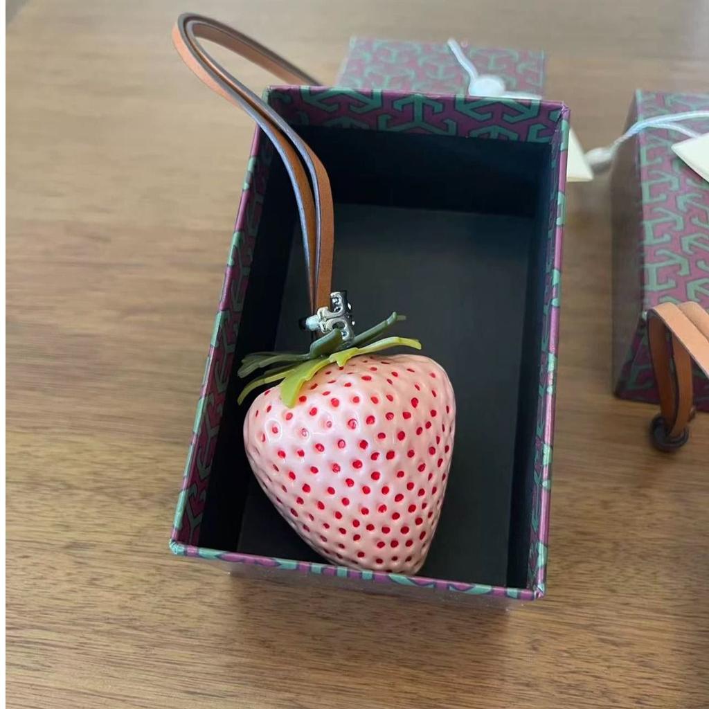 Strawberry Pendant Keychain Cute Red Pink Bag Decoration Accessory Pendant