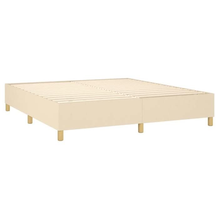 Maison Exclusive – Lattenrost mit Matratze, Creme, 180 x 200 cm, Stoff