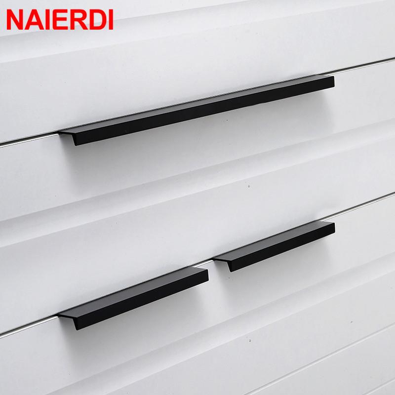 NAIERDI Hidden Cabinet Handles Aluminum Alloy Kitchen Cupboard Pulls Drawer Knobs Furniture Handle Bedroom 1000mm/1200mm