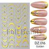 4PCS Gold Nail Art Stickers 3D Rhinestone Decals Colorful Sliders Manicure Decor Nail DIY
