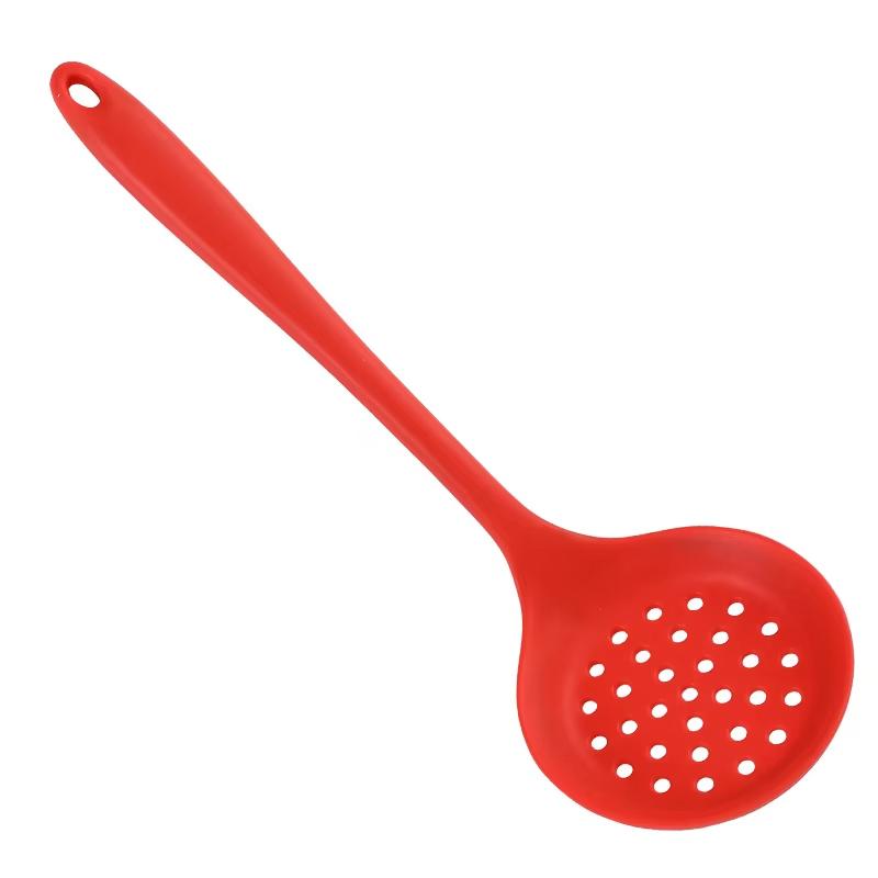 Long Handle Silicone Colander Non-Stick Cooking Strainer Heat Resistant Filter Spoon Mesh Skimmer Oil Mesh Colander Kitchen Tool