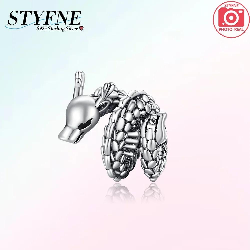 

Metal Azure Zircon Dragon With Wings Dinosaur Skeleton Original Pendant Charms Beads Fit Bangle Boy S Gift Accessory Make your own Elegant Fashion
