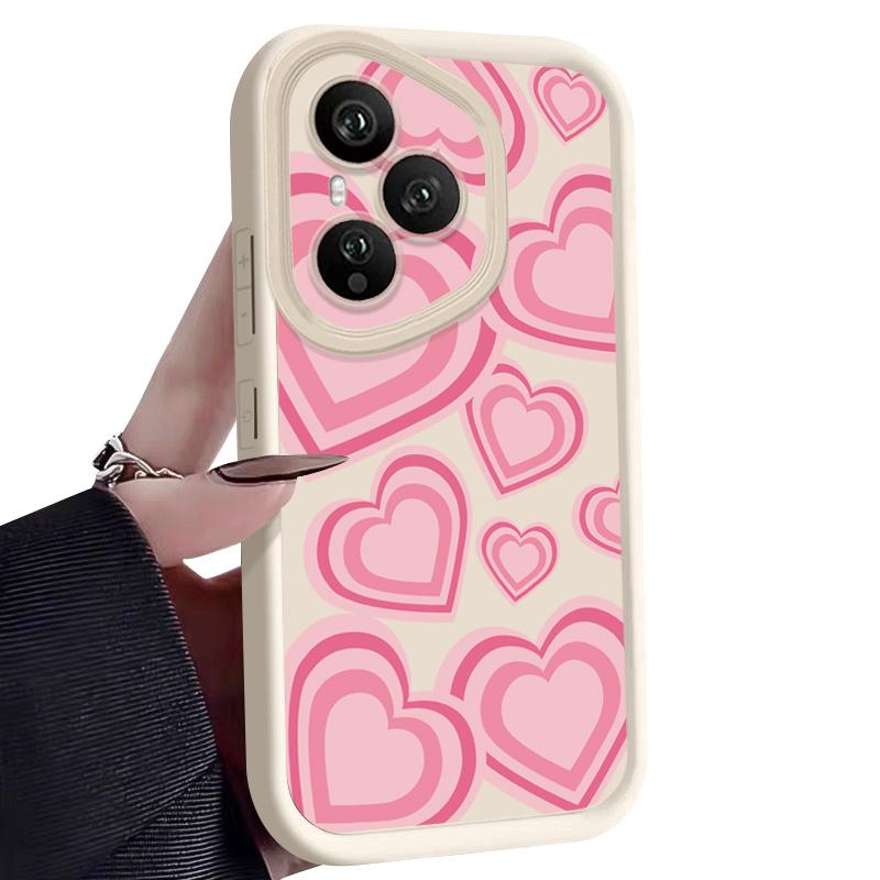 Y2K Retro Gradient Love Hearts Pattern Case For Honor 400 Lite 200 Pro Shockproof Bumper Soft Silicone Cover For Honor X9C Smart X8C