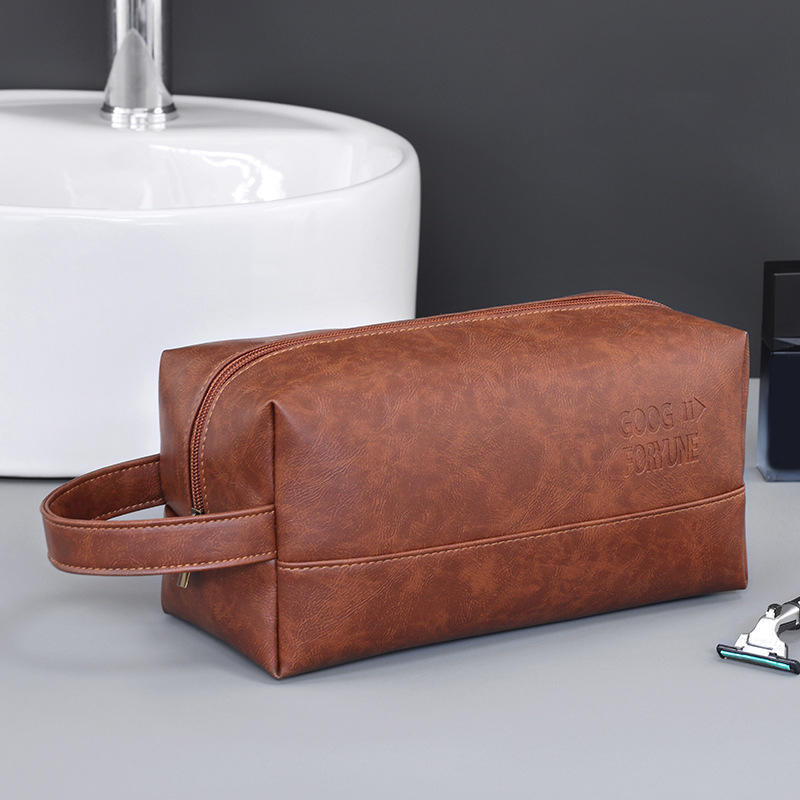 Portable Men's Travel Washing Bag Zipper Pouch Multi-Functional Toiletry Storage Bag with Handle