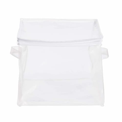 Basic Storage Box with Zipper, Clear, Set of 3